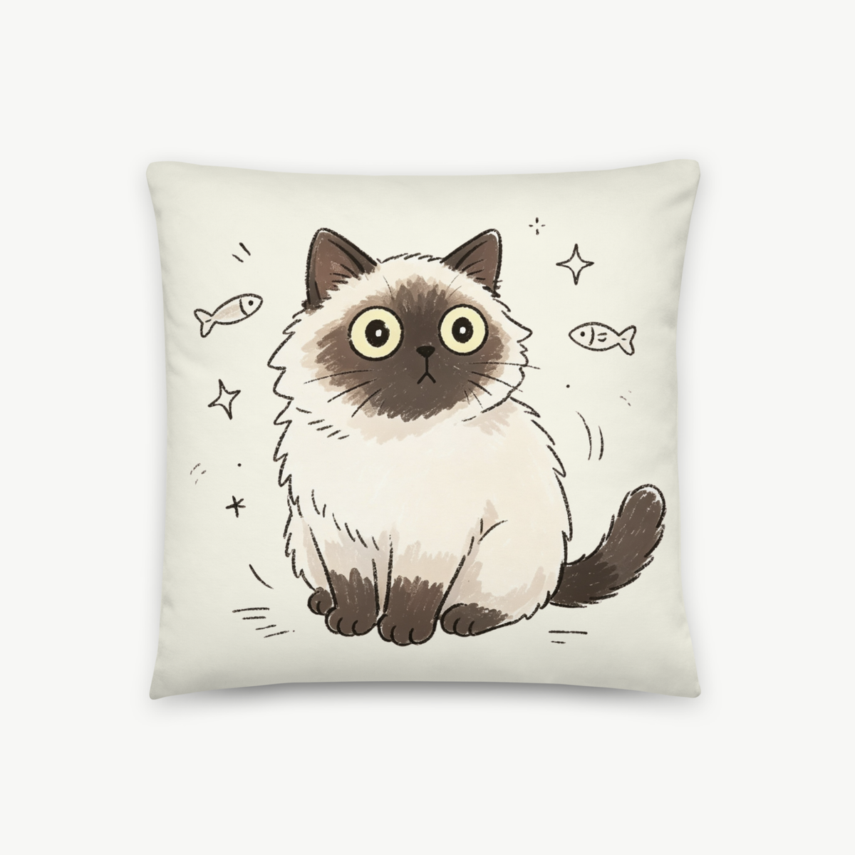 Grumpy & Surprised Cat Pillow
